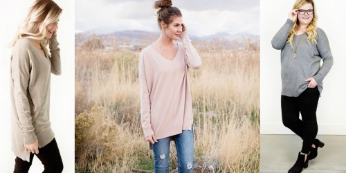 Cents of Style Over-Sized Soft Sweater AND Stone Necklace Only $29.95 Shipped