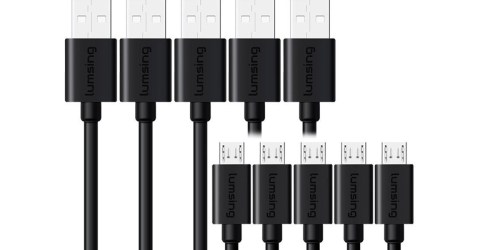 Amazon: Lumsing 6ft Micro USB Cable 5-Pack Only $5.49 (Regularly $17.99)