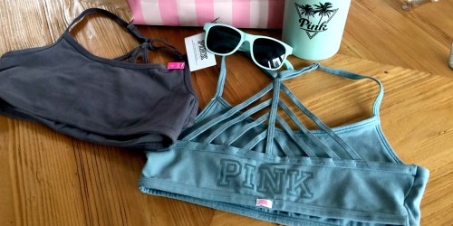 Victoria’s Secret: 2 PINK Bralettes or Sports Bras, Sunglasses & Water Bottle Just $20 (Reg. $84.90)
