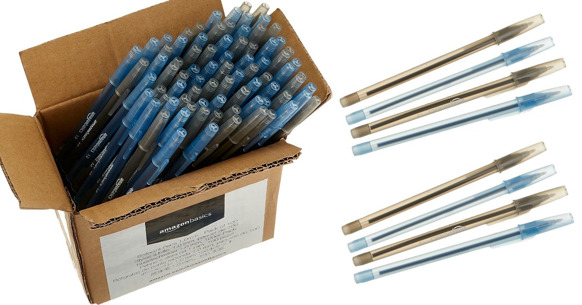 AmazonBasics Ballpoint Pens Pack of 100 Only $3.95 Shipped (Just 4¢ Per Pen) - Hip2Save