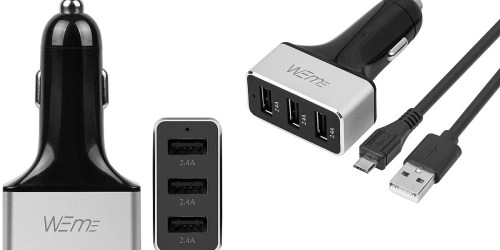 Amazon: 3-Port USB Aluminium Car Charger Just $6.95 (Charge Up to 3 Devices Simultaneously)
