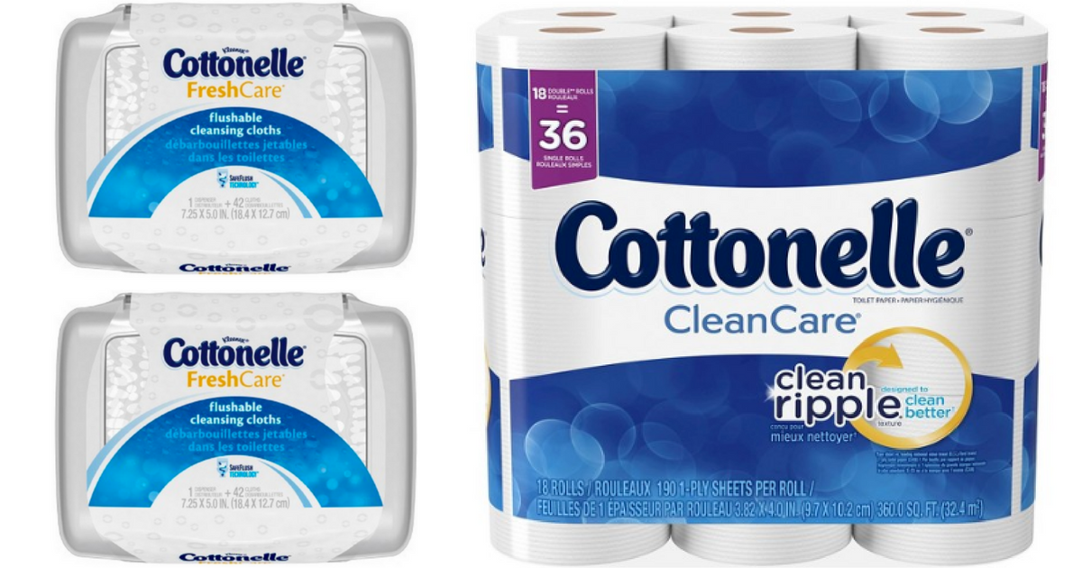 Two NEW Cottonelle Coupons = Cottenelle Wipes 42Count ONLY 99¢ At
