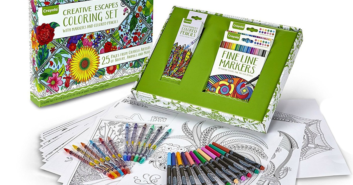 Crayola Creative Escapes Coloring Book & Marker Art Activity Set