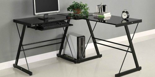Amazon: Black Glass 3-Piece Corner Desk Just $62.77 Shipped (Best Price)