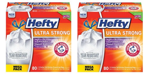 Amazon: Hefty Ultra Strong Tall Kitchen Trash Bags 80 Count Pack Only $9.97 Shipped