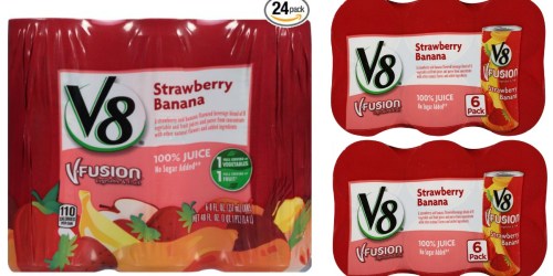 Amazon: V8 100% Juice Strawberry Banana 24-Cans Only $10.34 Shipped (34¢ Per Can!)