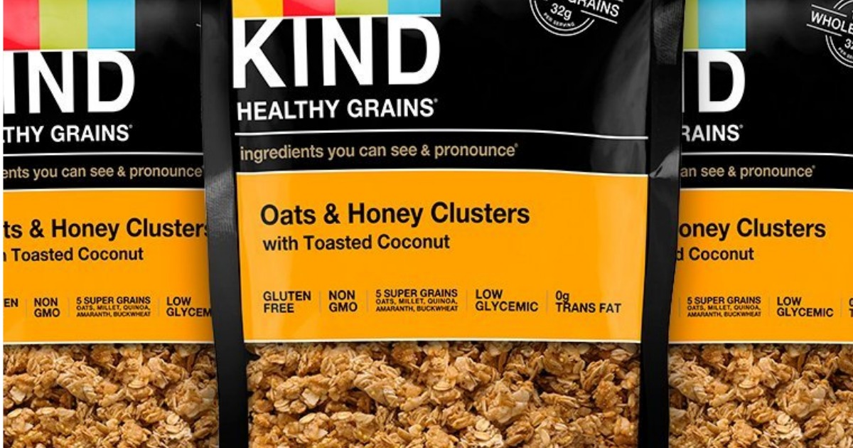 Amazon 3 Bags of KIND GlutenFree Granola Clusters Only 4.65 Shipped