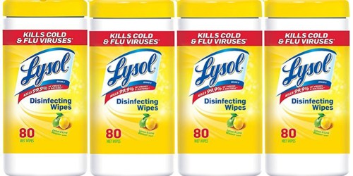 Amazon: 4-Pack Lysol Disinfecting Wipes Just $9.49 (Only $2.37 Each)