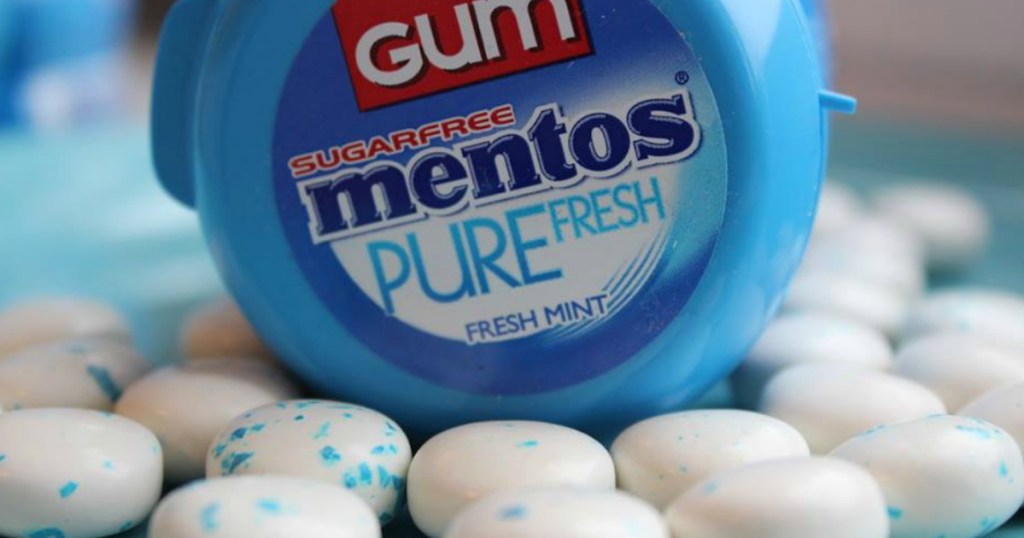 mentos pure fresh gum container