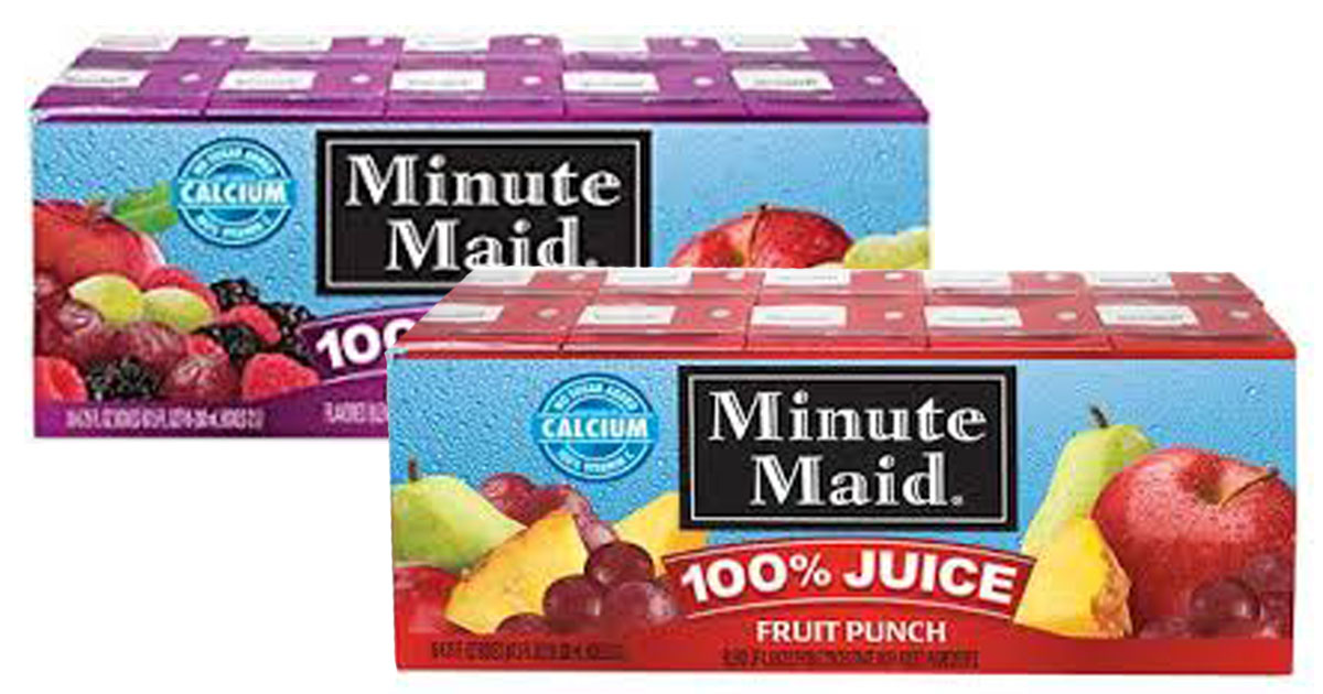 Print This 1 1 Minute Maid Juice Box Coupon 10 Pack Juice Boxes