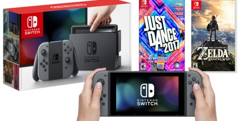 Nintendo Switch + Just Dance 2017 + The Legend Of Zelda Breath of The Wild Only $419.95 Shipped