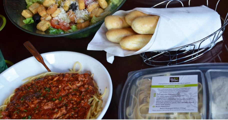 olive garden buy one, take one meals on table