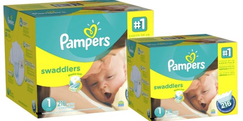 Amazon Family: Pampers Swaddlers Size 1 Diapers 216 Count Box Only $20.47 (Just 9¢ Each)