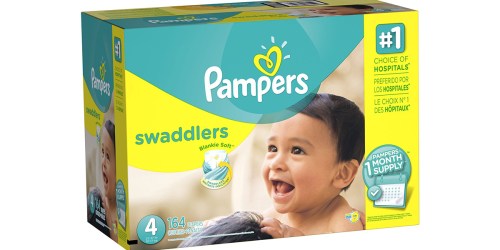 Amazon Family: Pampers Swaddlers Size 4 Diapers 164-Ct Box Only $21 Shipped (13¢ Per Diaper)