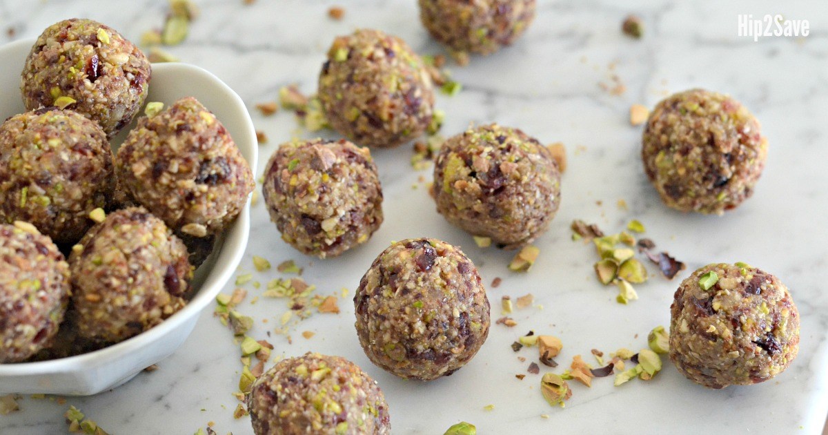 Pistachio Cranberry Energy Bites | Hip2Save