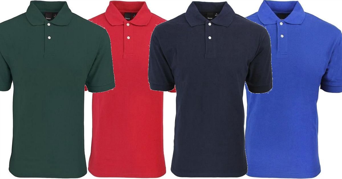 reebok men's cotton polo shirt