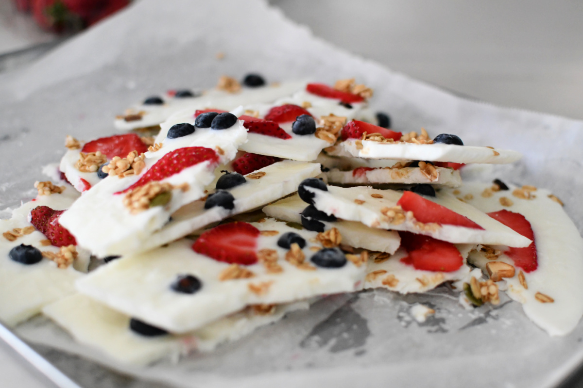 Trail Mix Frozen Yogurt Bark – Turnip the Oven