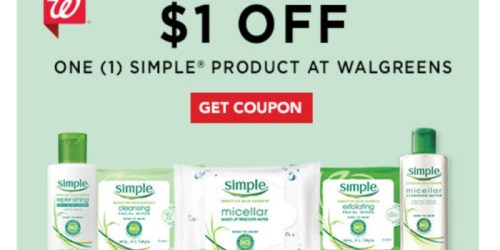 Walgreens: New $1/1 Simple Product Clippable Coupon