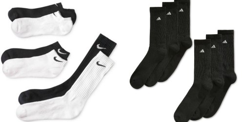 Macy’s: Men’s Nike and Adidas 6-Pack Socks Only $11.99 (Regularly Up to $22)