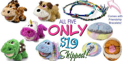 Set of FIVE Baby Stuffies Plush Toys w/ Friendship Bracelets ONLY $19 Shipped (Just $3.80 Each!)