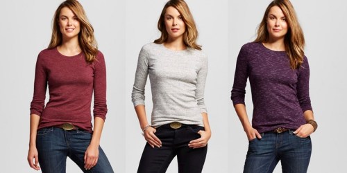 Target.com: Women’s Merona Long Sleeve Crew Tee Only $3.60 (Regularly $12)
