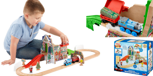 HURRY! Fisher-Price Thomas the Train Santa’s Workshop Wooden Railway $25.52 Shipped