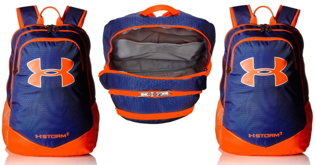 blue and orange under armour backpack