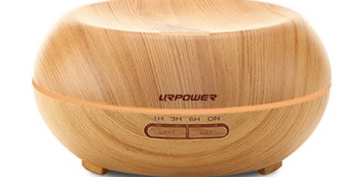 Amazon: Urpower Wood Grain Essential Oil Diffuser w/ Color Changing LED Lights Only $21.89