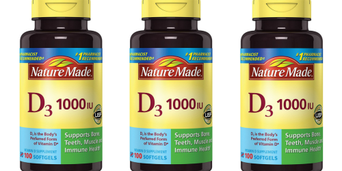 Amazon: Nature Made Vitamin D3 100-Count Only $2.32 Shipped – Best Price