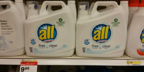 New $1.50/1 All Detergent Coupon = HUGE 141 oz Container Only $4.82 at Target After Gift Card