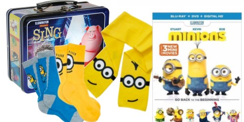 Best Buy: Minions Blu-ray/DVD AND Scarf, Socks AND SING Lunchbox ONLY $9.99