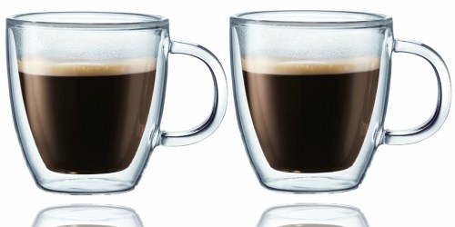 Amazon: TWO Bodum Double-Wall Insulated Glass Mugs Only $9.24 – Ships w/ $25 Order