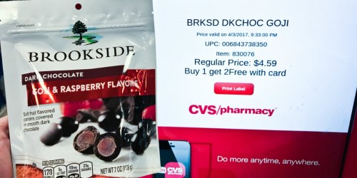 CVS: Buy 1 Get 2 FREE Brookside Chocolate Pouches = Only $1.53 Each (NO COUPONS NEEDED)