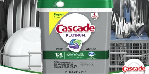 Amazon: Cascade Platinum ActionPacs 62-Count Only $8.24 Shipped