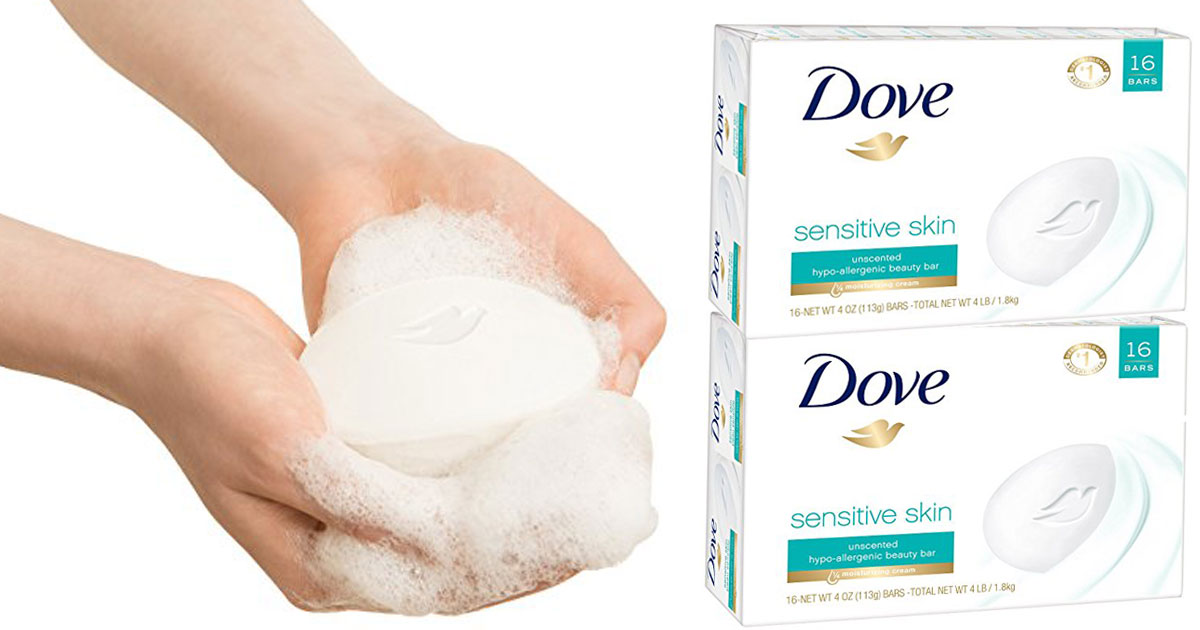 Amazon: Dove Sensitive Skin Bar Soap 16 Pack Only $9.87 Shipped - Just
