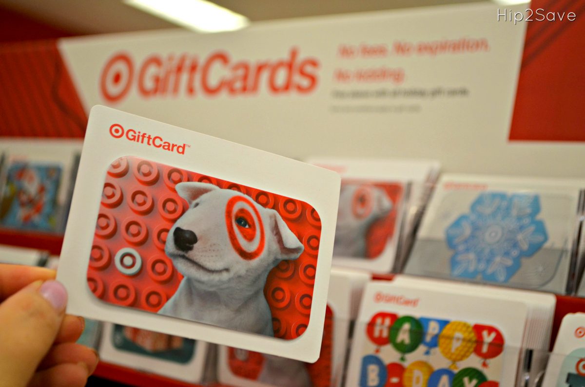 holding Target gift card 