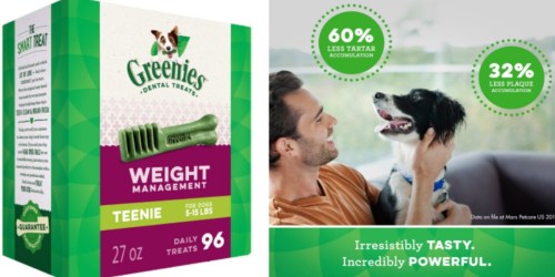 Amazon: GREENIES Weight Management Dental Dog Treats 96-Count Only $10.96 Shipped