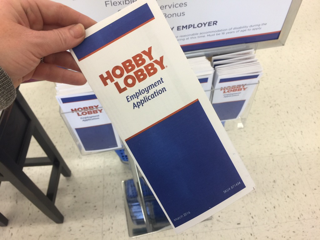 Hobby Lobby employment application