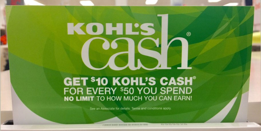 Kohl's cash sign