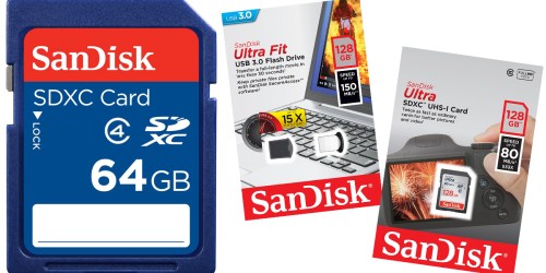 Amazon: 35% Off SanDisk Products = 64GB Class 4 SDXC Flash Memory Card Only $15.96