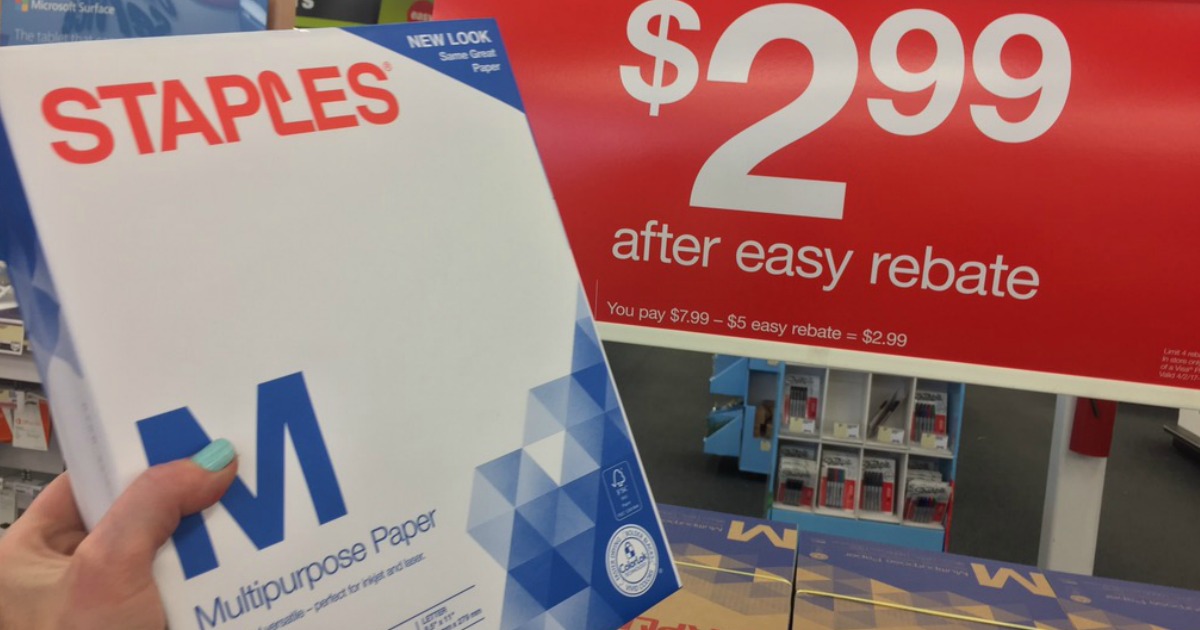 Staples Multipurpose Paper Ream Only 1¢ After Easy Rebate (Regularly