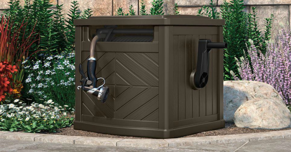 Home Depot Suncast Hideaway Hose Storage Container Only 24.88