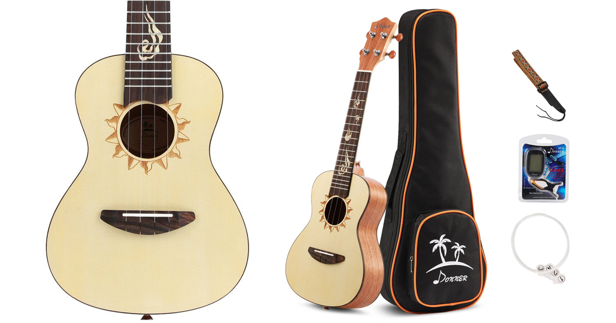 Amazon Ukulele w/ Strap, Carrying Case, Tuner & More Only 58.65