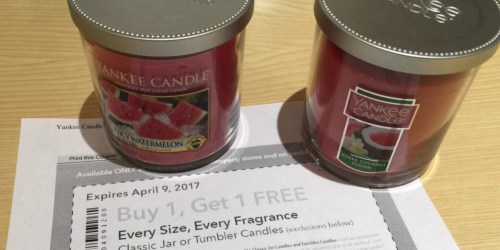 Yankee Candle: Buy 1 Get 1 FREE Candles – ANY Size & ANY Fragrance