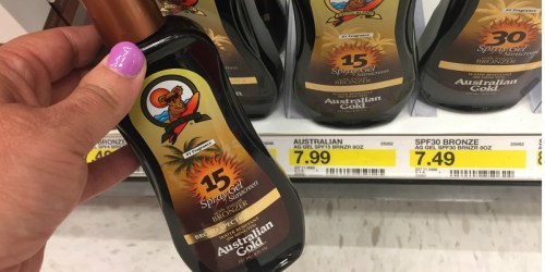 Target: Better Than FREE Australian Gold Sunscreen Spray Gel After Cash Back (Today Only)