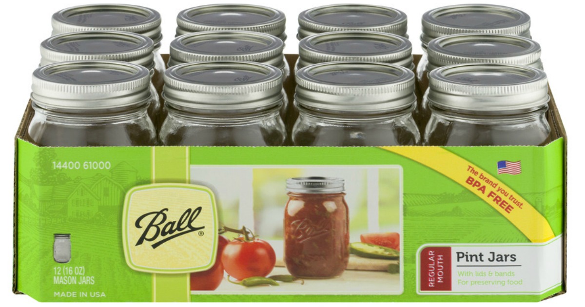 12 Pack Ball Pint Canning Jars ONLY 7 (Reg+ 14)