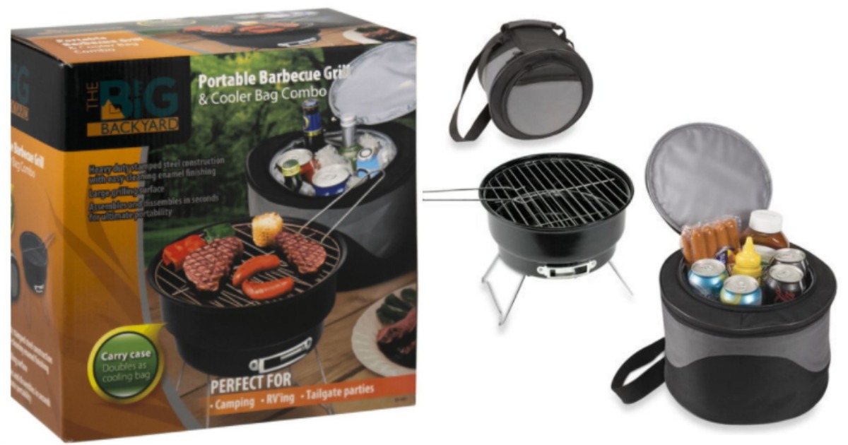 Staples The Big Backyard Portable Barbecue Grill & Cooler Bag Combo