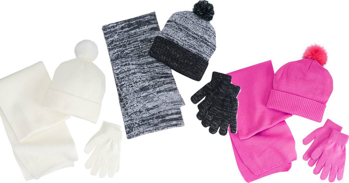 Kohl's Cardholders Girl's 3Piece Scarf, Hat & Gloves Sets ONLY 1.68
