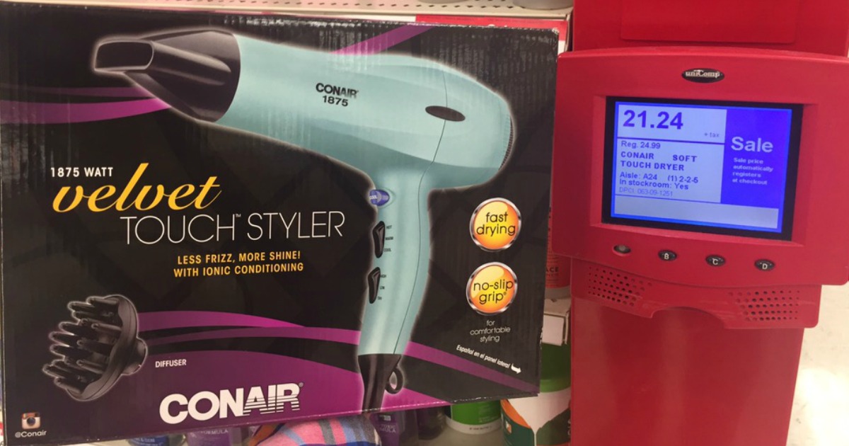 Conair velvet touch cheap dryer blue 1875 watt