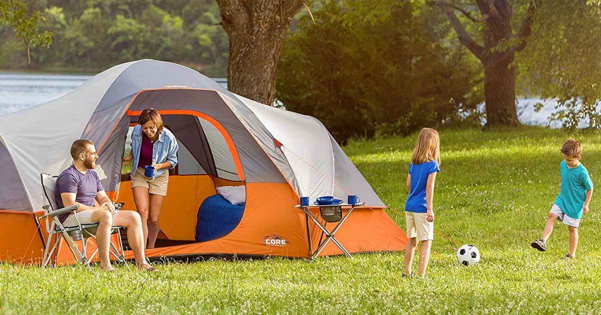 16x 9 9 Person Extended Dome Tent for Camping-Extra Large.